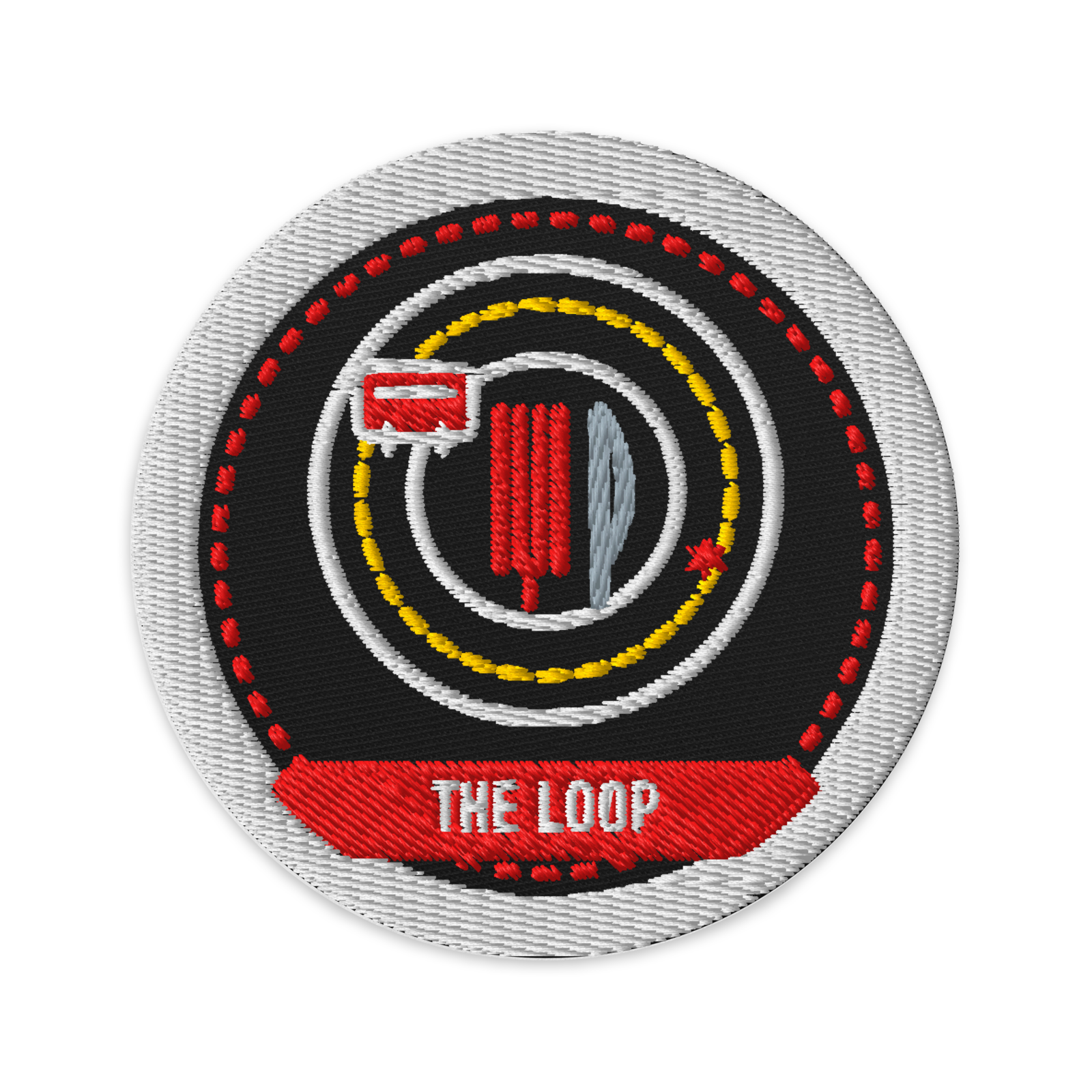 The Loop embroidered patch in Black, patch front view - Chicago Neighborhood Series