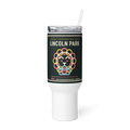 Lincoln Park 40 oz travel mug in White, product view - Chicago Neighborhood Series