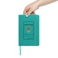 Lincoln Park table notes journal in Turquoise, front view - Chicago Neighborhood Series