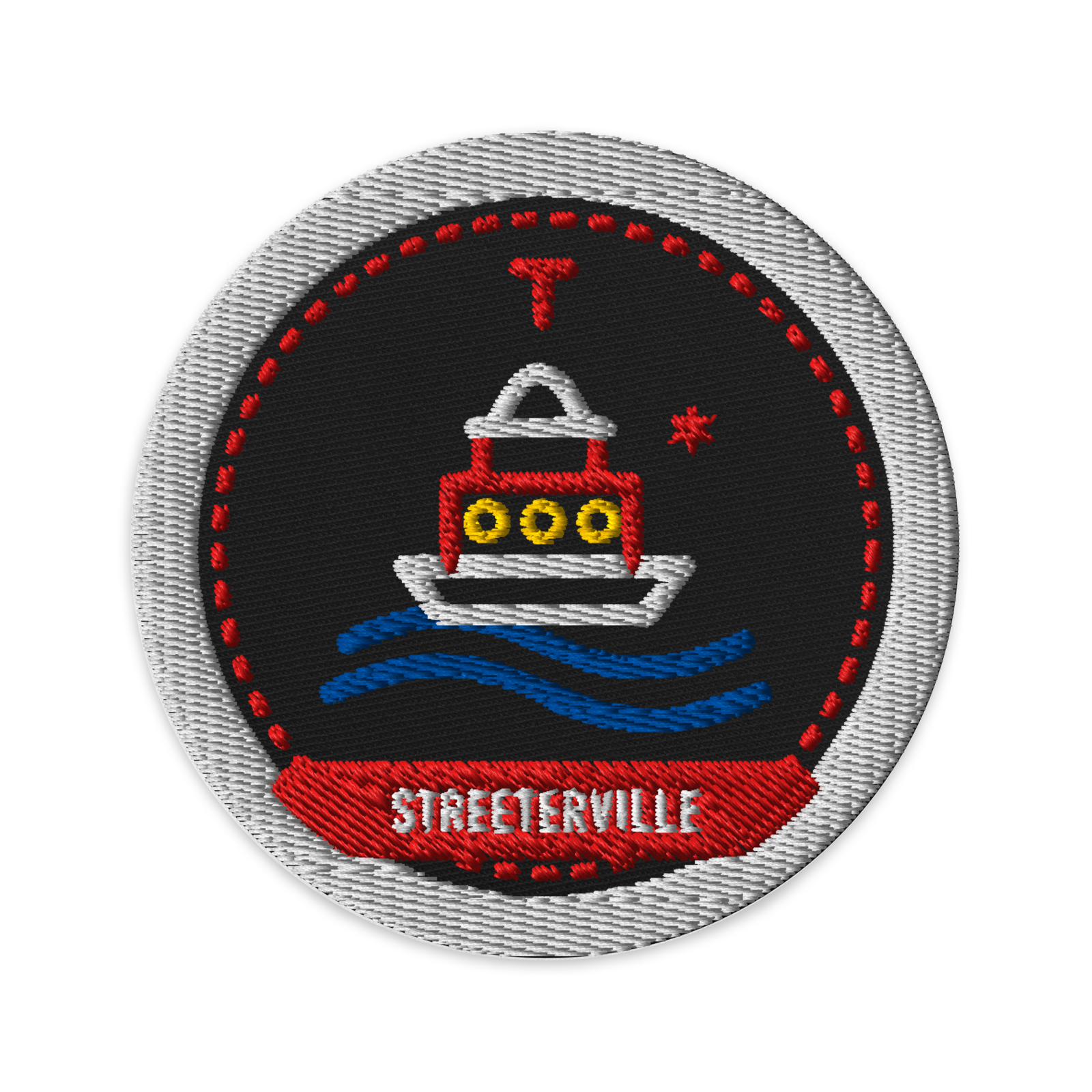 Streeterville embroidered patch in Black, patch front view - Chicago Neighborhood Series