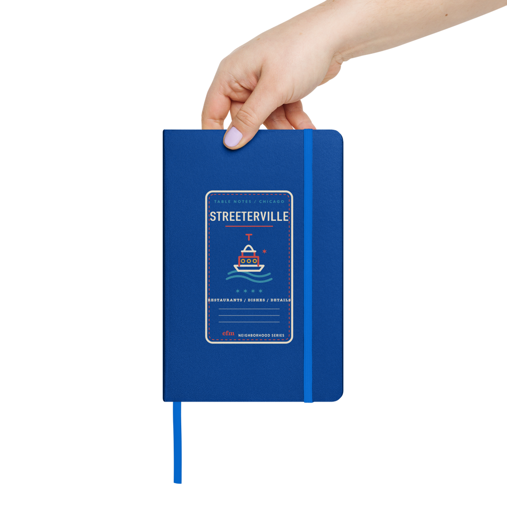 Streeterville table notes journal in Blue, front view - Chicago Neighborhood Series