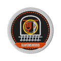 Ravenswood embroidered patch in Black, patch front view - Chicago Neighborhood Series