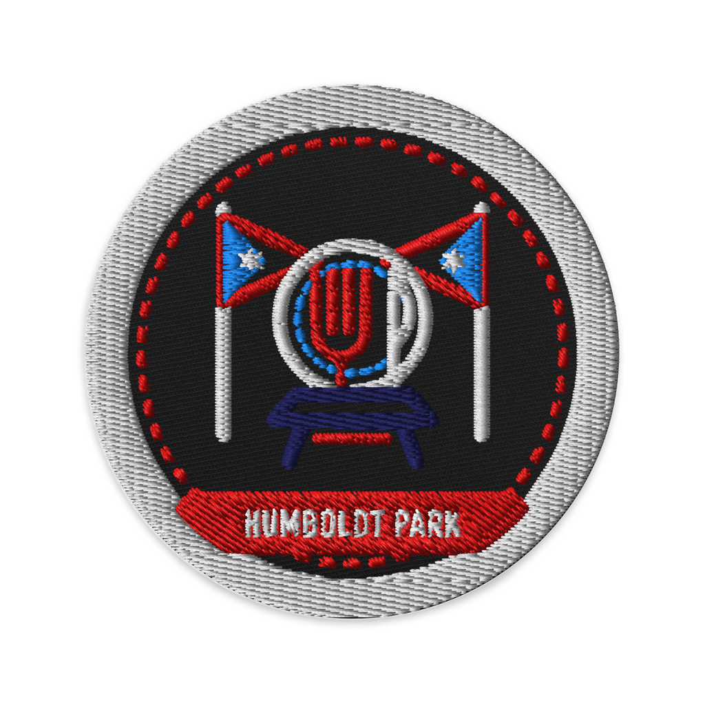 Humboldt Park embroidered patch in Black, patch front view - Chicago Neighborhood Series