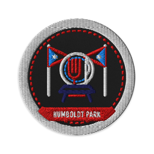 Humboldt Park embroidered patch in Black, patch front view - Chicago Neighborhood Series