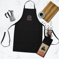 Humboldt Park embroidered chef apron in Black, front view - Chicago Neighborhood Series