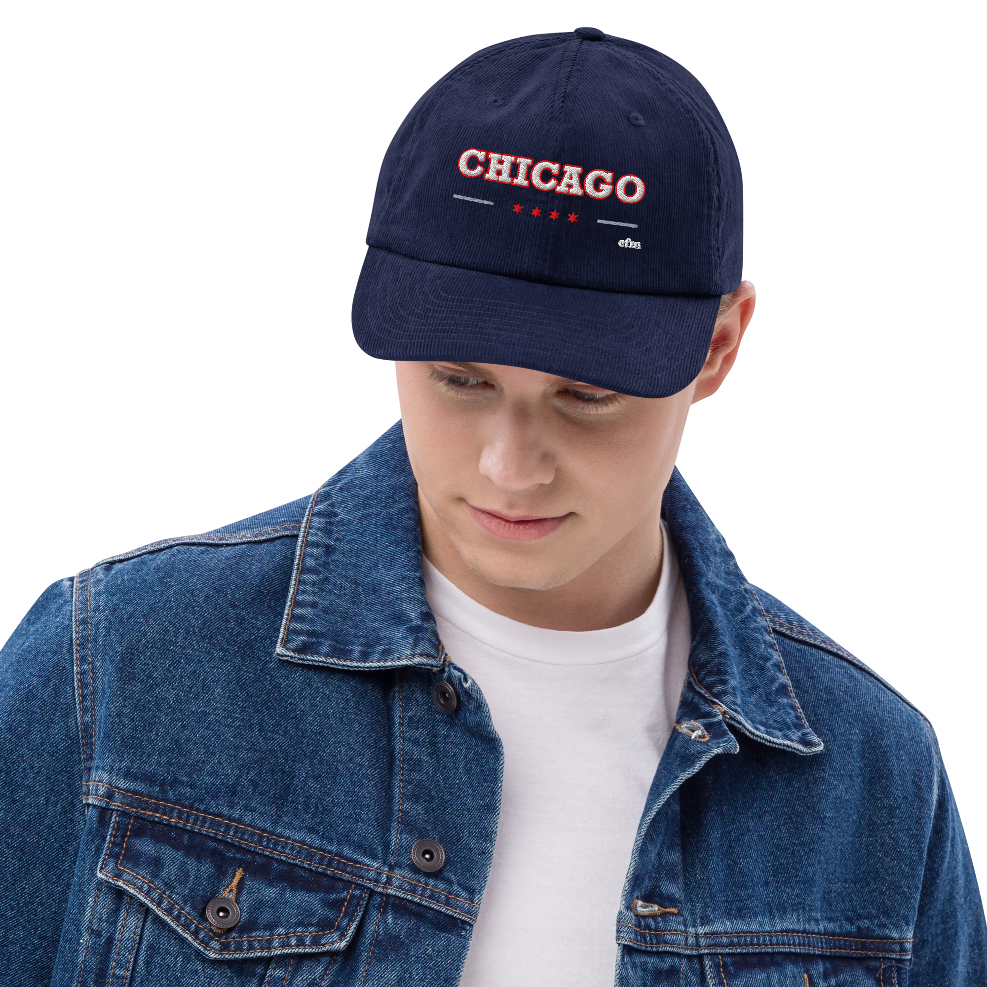 Chicago Collegiate corduroy cap in Oxford Navy, primary view