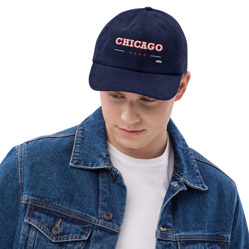 Chicago Collegiate corduroy cap in Oxford Navy, primary view