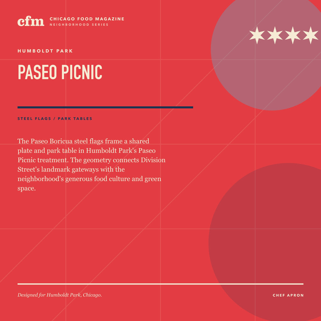 Humboldt Park chef apron, Paseo Picnic design story