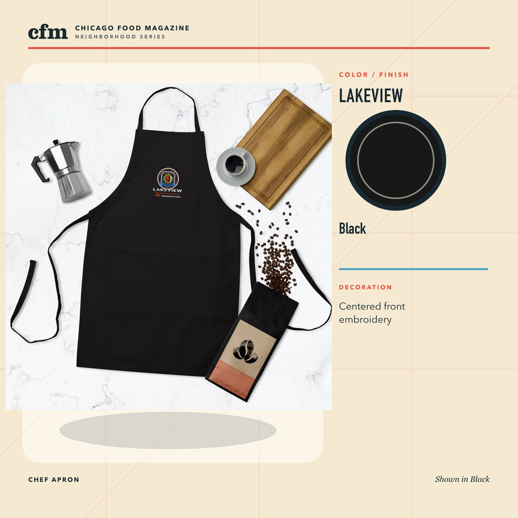 Lakeview chef apron, Black color and finish
