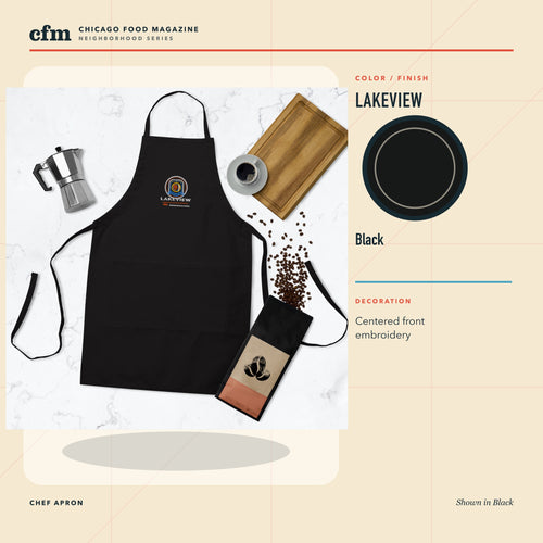 Lakeview chef apron, Black color and finish