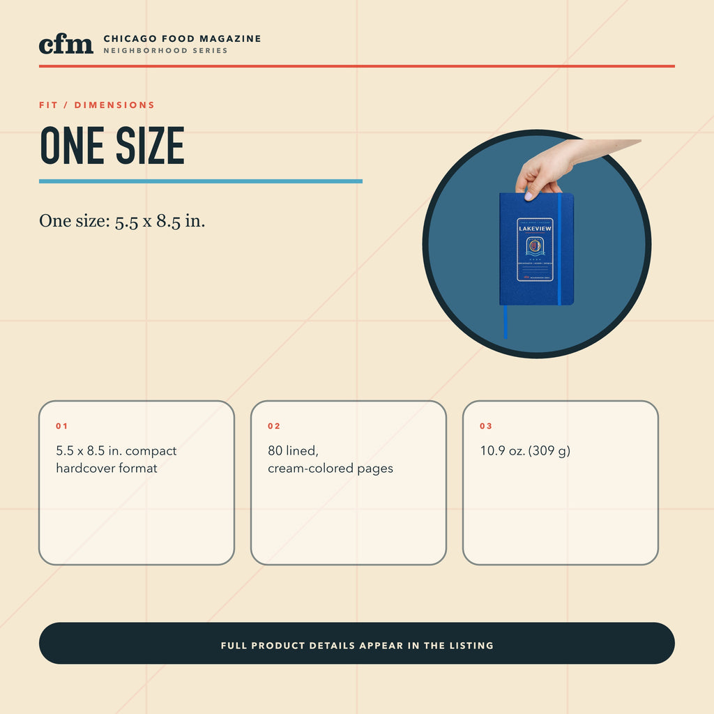 Lakeview table notes journal, size, fit, and dimensions guide