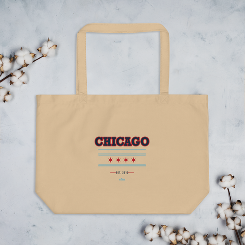 Chicago Collegiate large organic market tote in Oyster, primary view