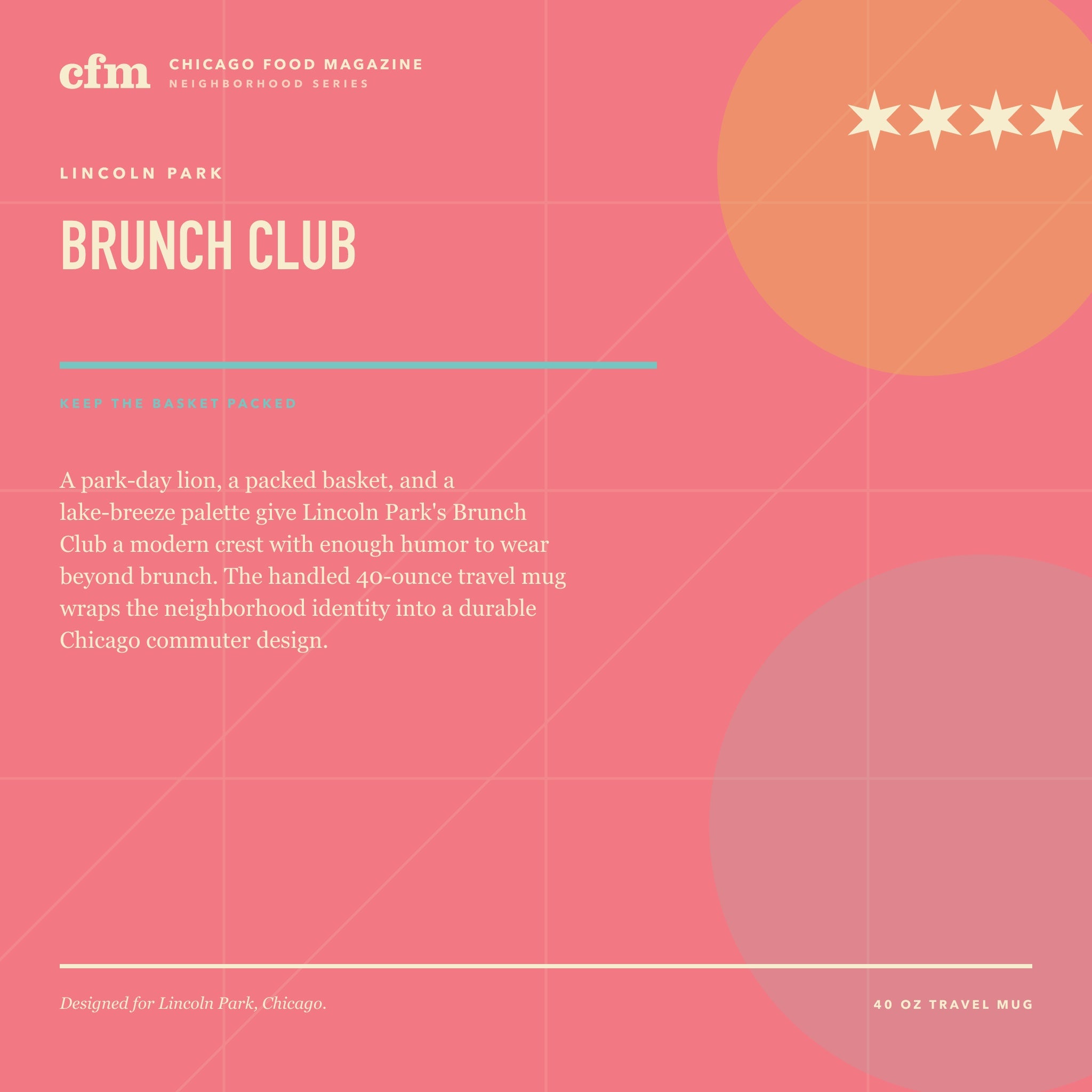 Lincoln Park 40 oz travel mug, Brunch Club design story