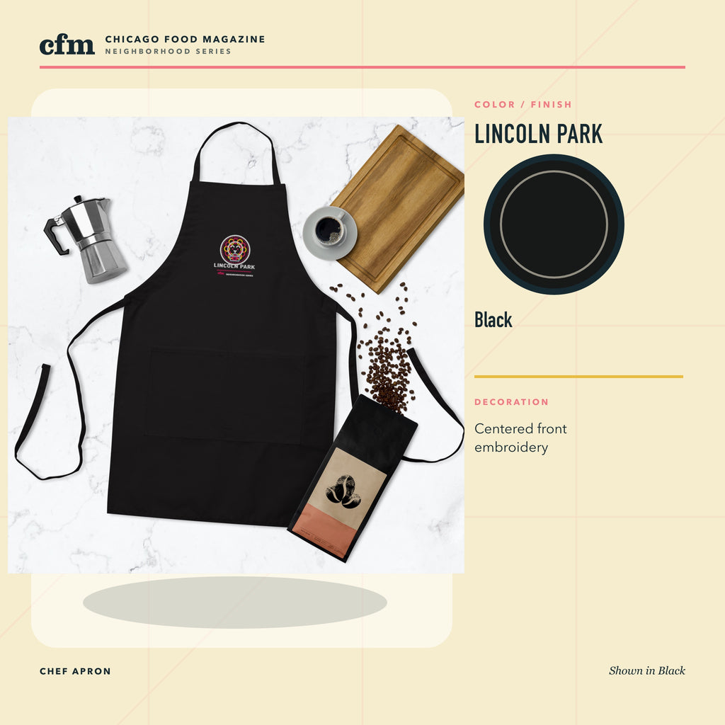 Lincoln Park chef apron, Black color and finish