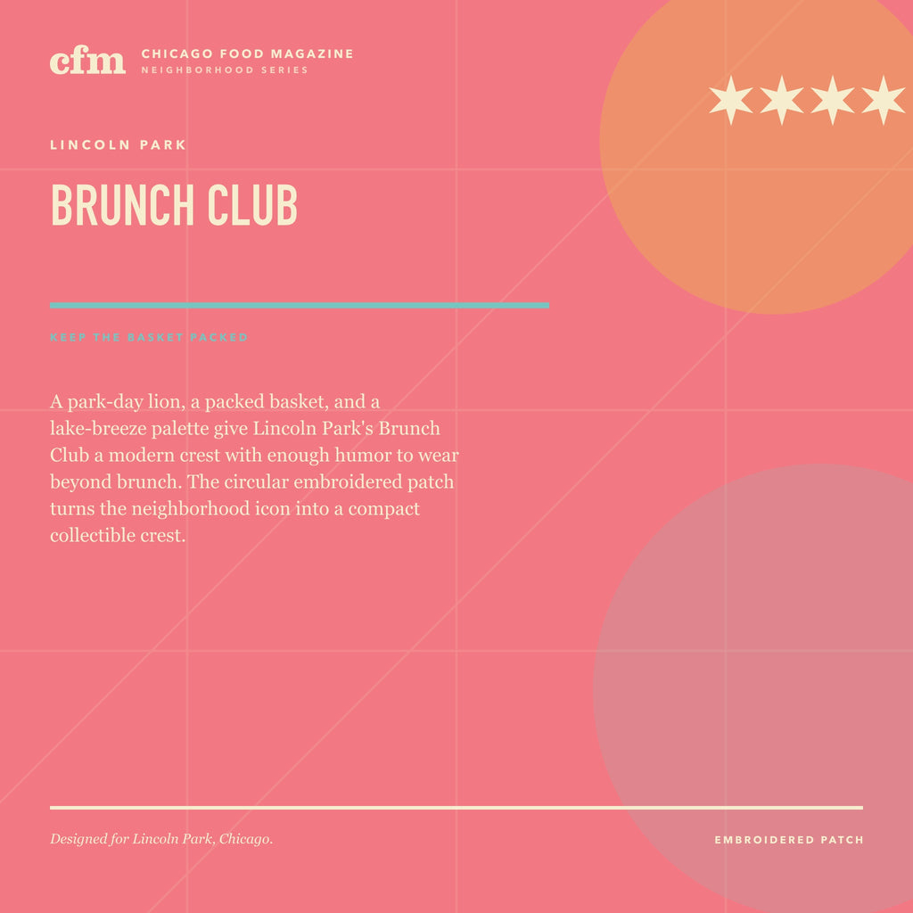 Lincoln Park embroidered patch, Brunch Club design story