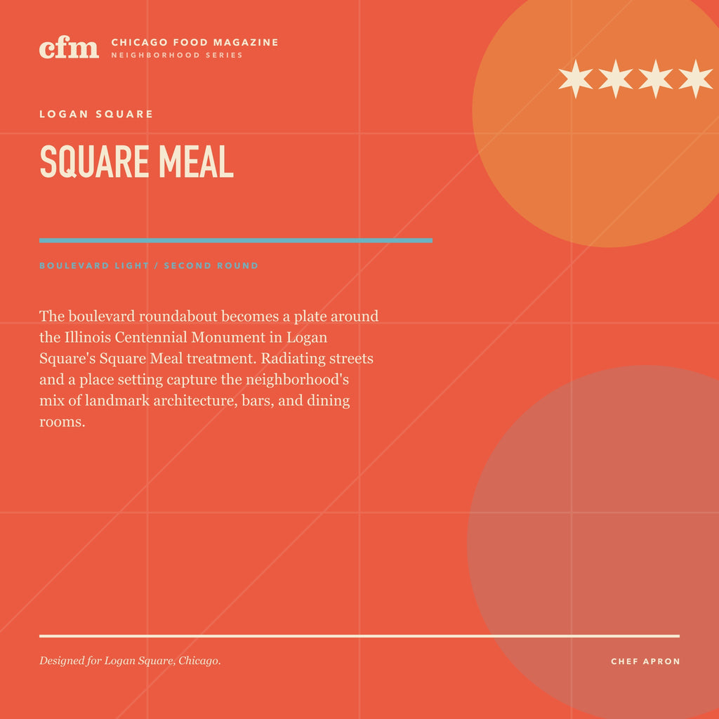 Logan Square chef apron, Square Meal design story