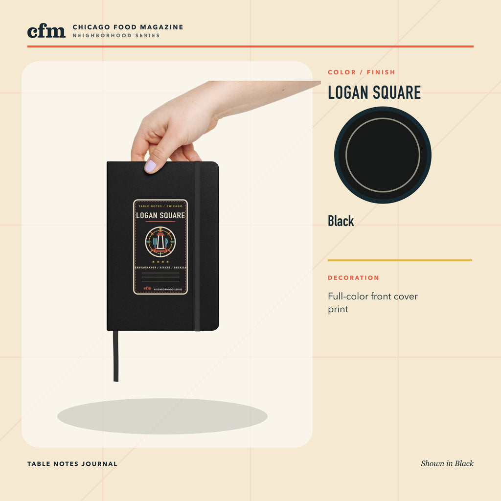 Logan Square table notes journal, Black color and finish