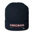 Chicago Collegiate organic ribbed beanie in Oxford Navy, primary view