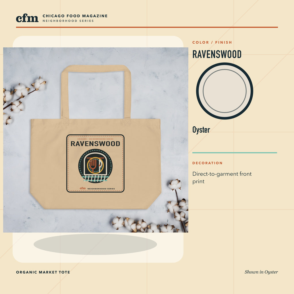 Ravenswood organic market tote, Oyster color and finish