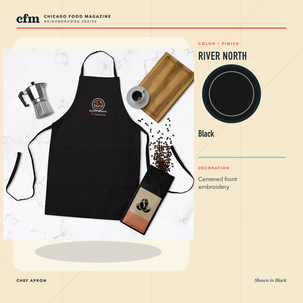River North chef apron, Black color and finish