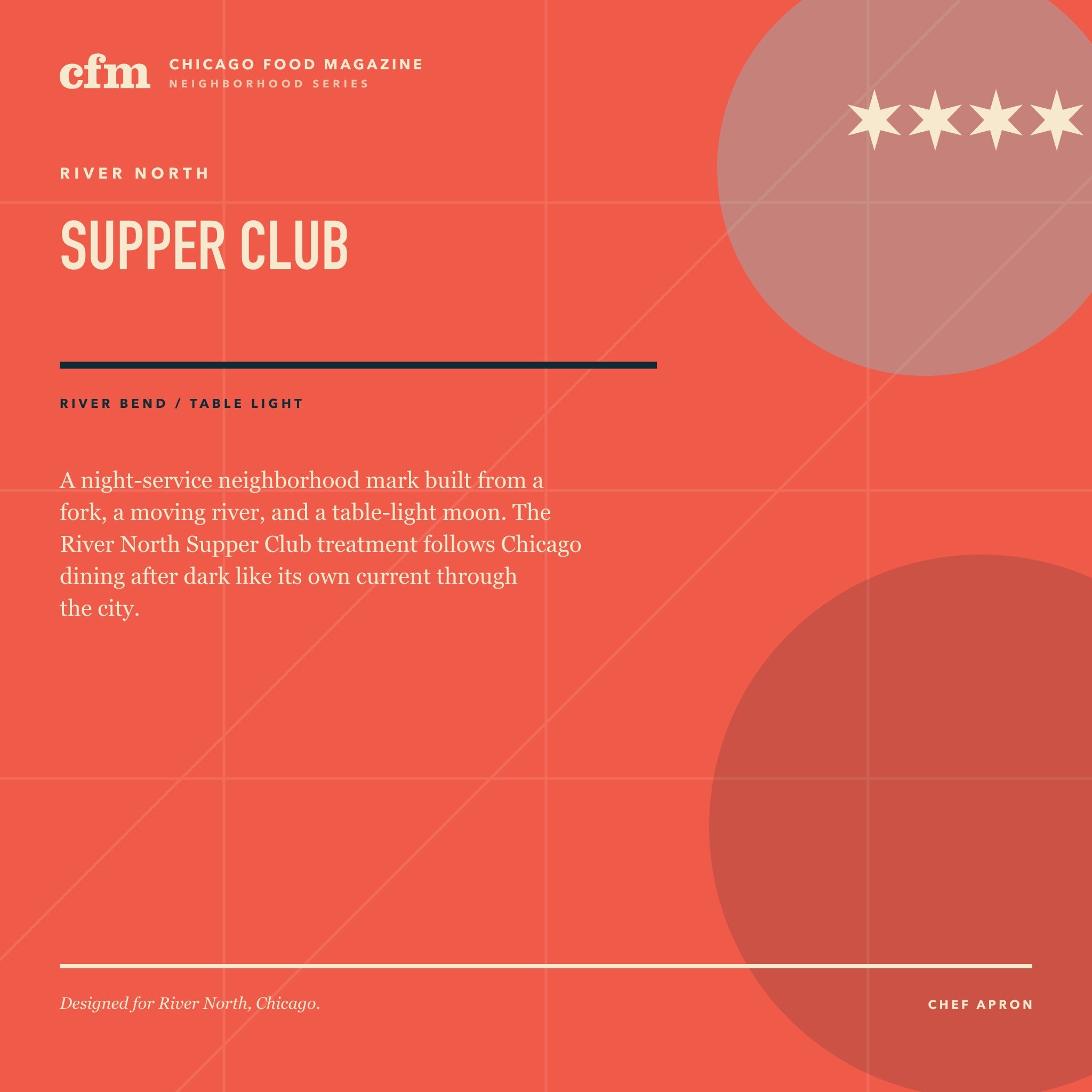 River North chef apron, Supper Club design story