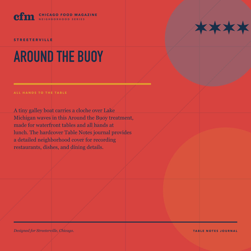 Streeterville table notes journal, Around the Buoy design story