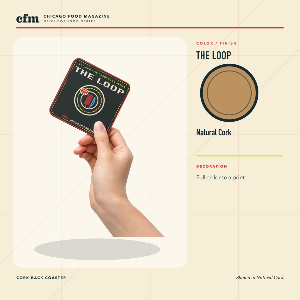 The Loop cork-back coaster, Natural Cork color and finish