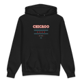 Chicago Collegiate heavyweight hoodie in black, primary view