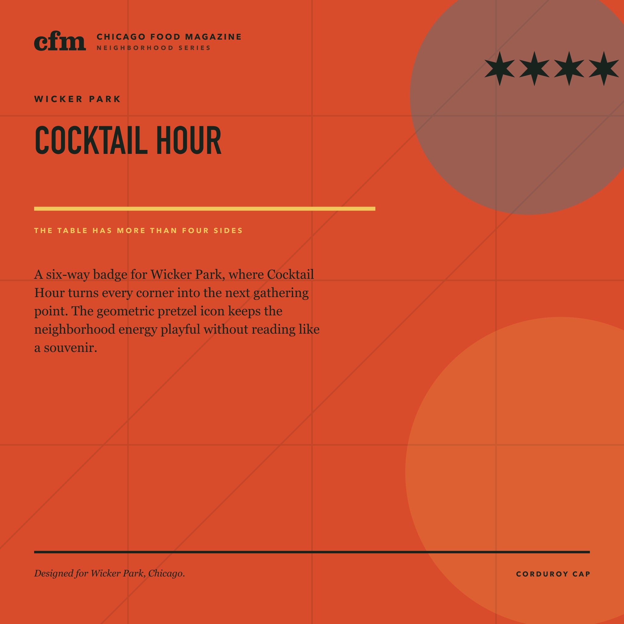 Wicker Park corduroy cap, Cocktail Hour design story